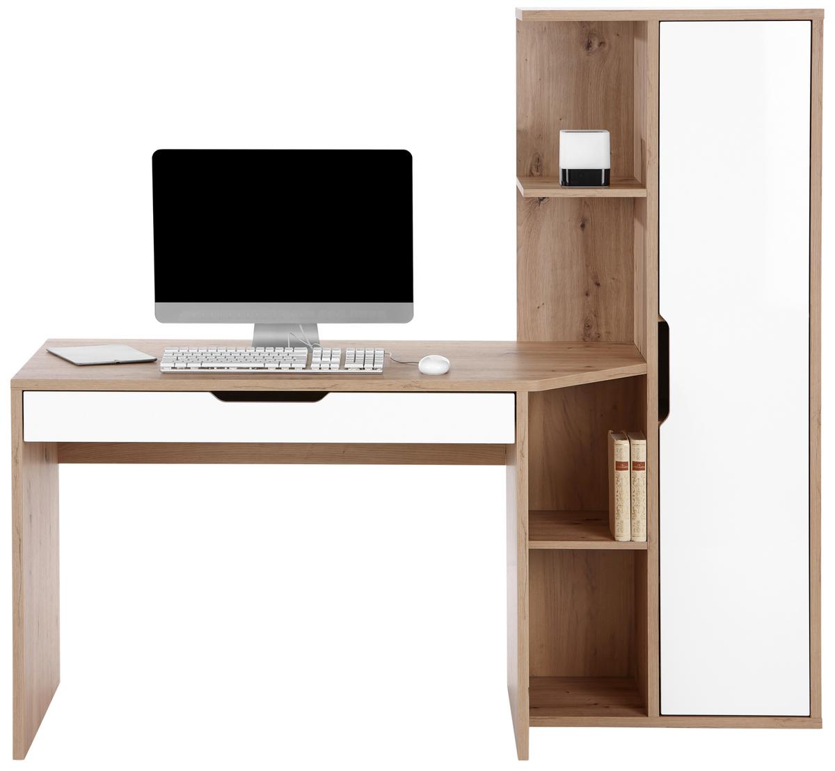 Schreibtisch mit Stauraum B: 160 cm H: 148,3 Laurent - MODERN, Holzwerkstoff (160/148,3/60cm)