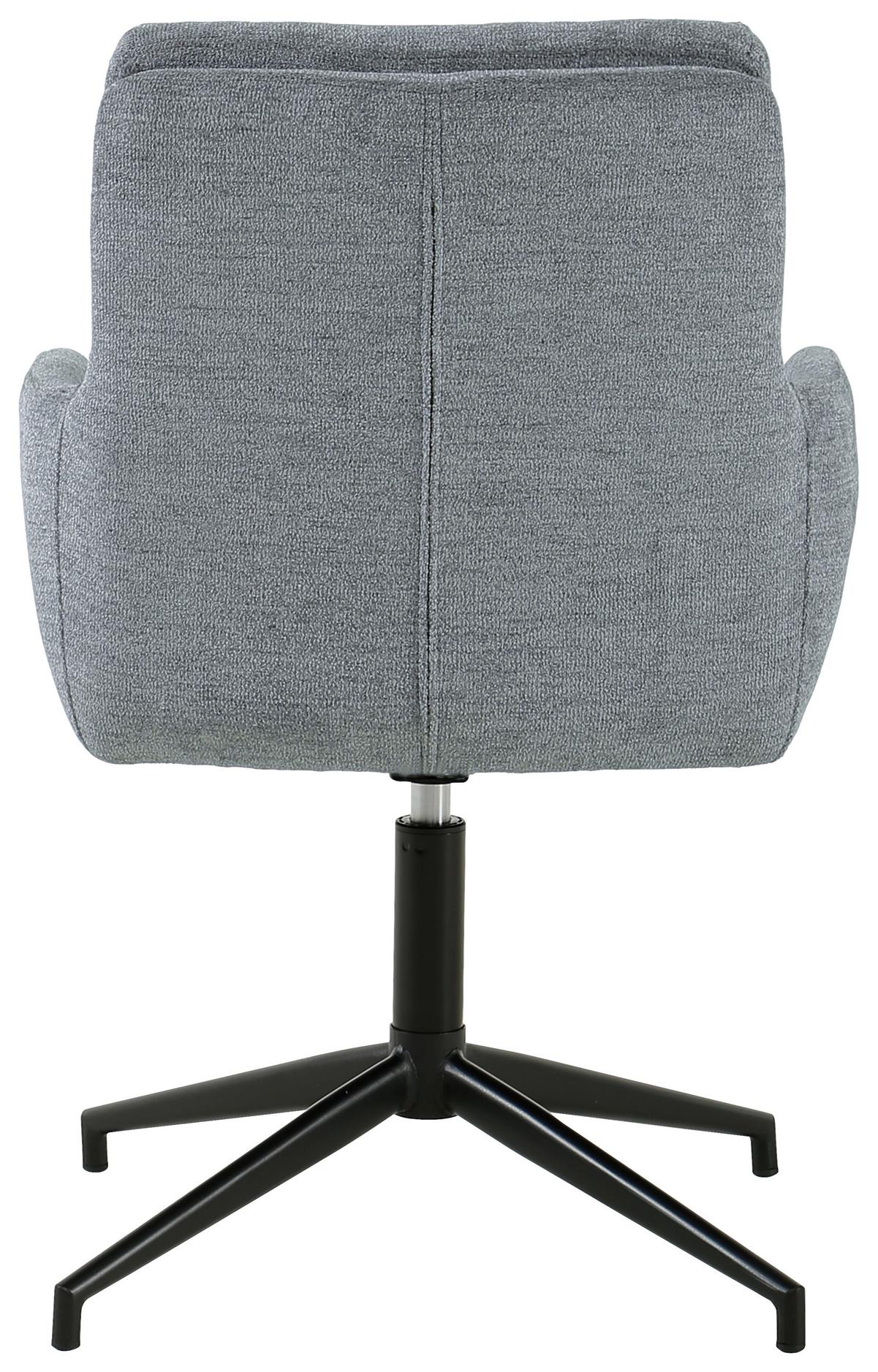 Armlehnstuhl Patrice Grau, Sitzfl. 360° drehbar - Schwarz/Grau, Design, Holz/Textil (57/88/67cm) - MID.YOU