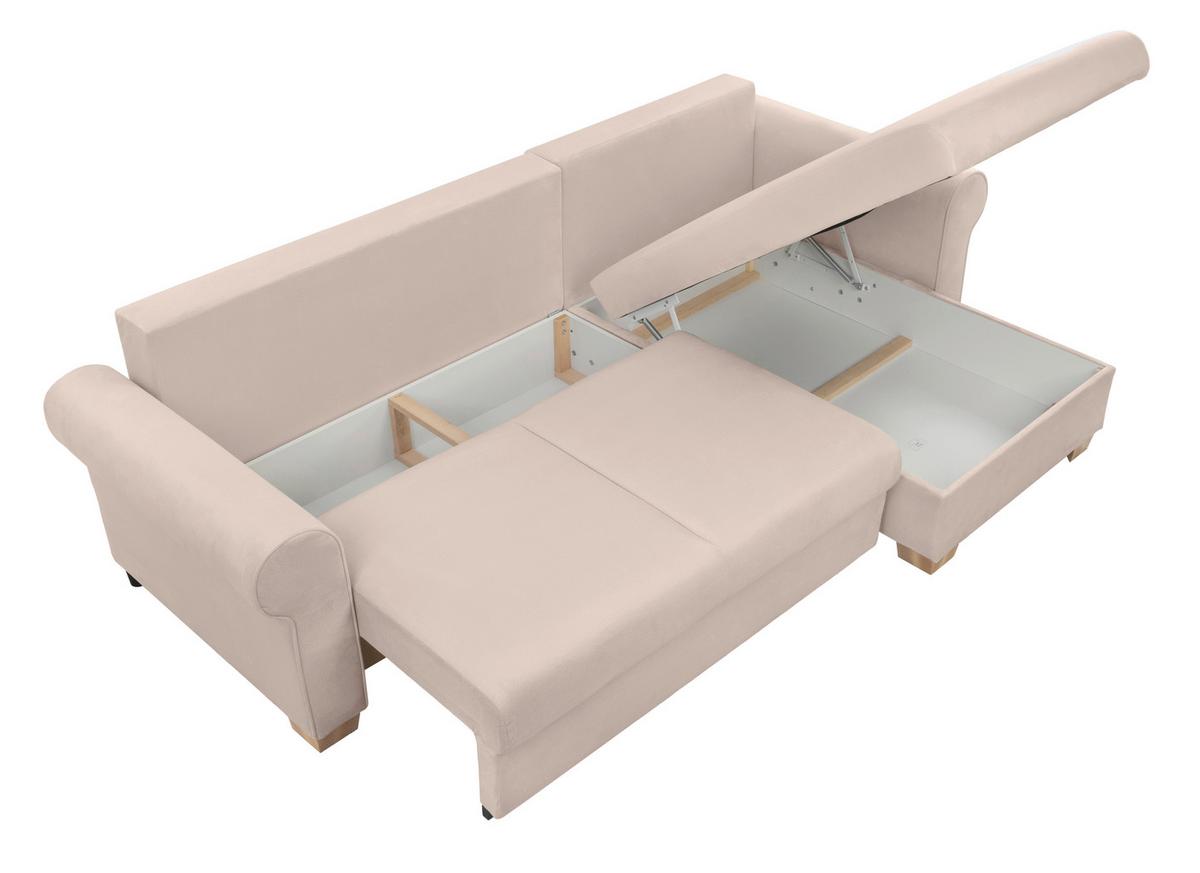 Ecksofa Arles, Beige 1 S: 266x161 Cm - Beige/Buchefarben, Design, Textil (266/161cm) - MID.YOU