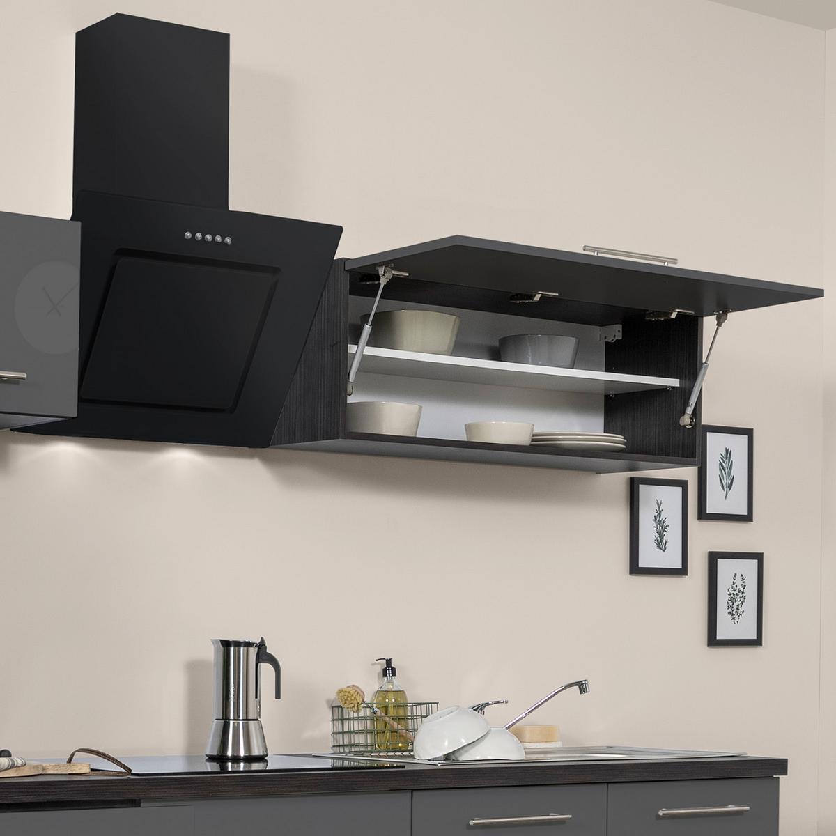 Küchenzeile mit Geräten 270 cm Grau - Eichefarben/Grau, Basics, Holzwerkstoff (270cm) - Respekta