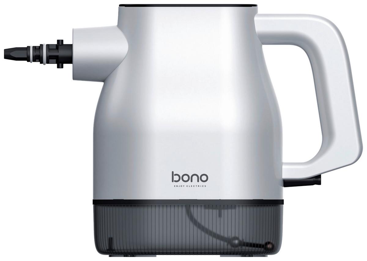 DAMPFREINIGER 1350W, 0,4 Liter Tank - Schwarz/Weiß, Basics, Kunststoff/Textil (28,5/9,2/20,5cm) - Bono