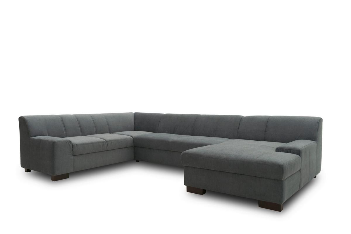 Wohnlandschaft Norma Mit Schlaffunktion Dunkelgrau - Wengefarben/Dunkelgrau, Design, Textil (212/328/153cm) - MID.YOU