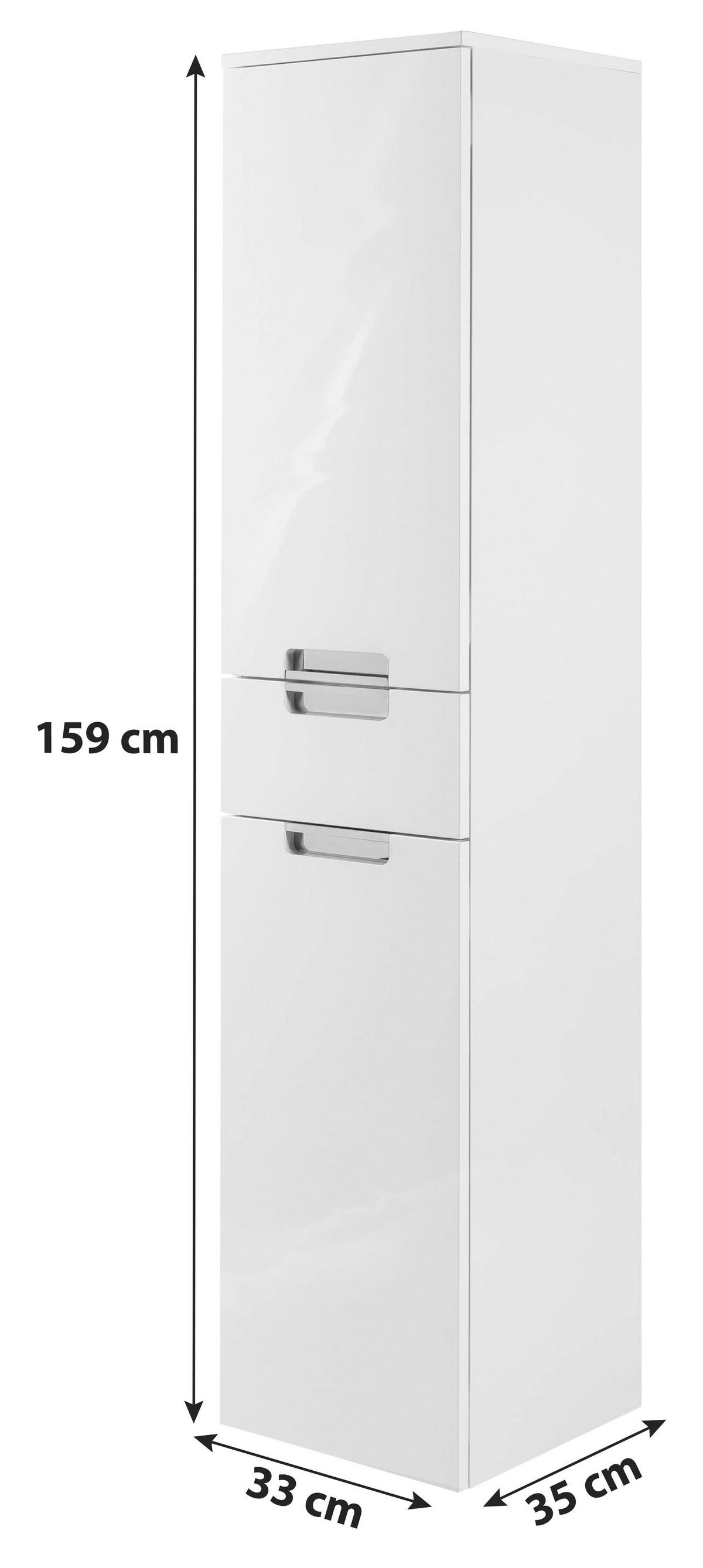 Hochschrank Mit 1 Lade Mars B: 33 cm Eiche Dekor - Eichefarben/Weiß, MODERN, Holzwerkstoff (33,0/159/35cm) - MID.YOU