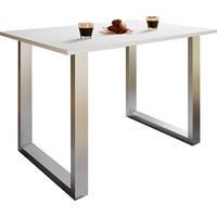 Jídelní stůl, bílá/ barvy stříbra - bílá/barvy stříbra, Basics, kompozitní dřevo (140/50/76cm) - MID.YOU