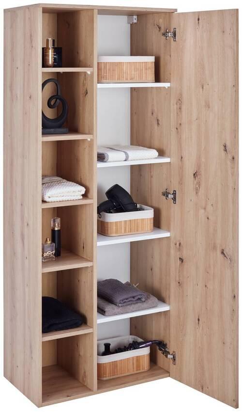 Badezimmer Hochschrank Fresh BxH 65/168,5 cm, Dekor Eiche - Eiche Artisan, KONVENTIONELL, Holzwerkstoff (65/168,5/38,5cm) - Ondega