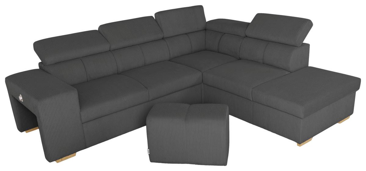 Ecksofa Sirius L anthrazit, 267x218cm - Eichefarben/Anthrazit, KONVENTIONELL, Holz/Holzwerkstoff (267/218cm)
