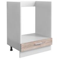 Skrinka na vstavaný sporák ESILO biela/dub Sonoma - biela/dub sonoma, Design, kov/kompozitné drevo (60/82/46cm) - MID.YOU