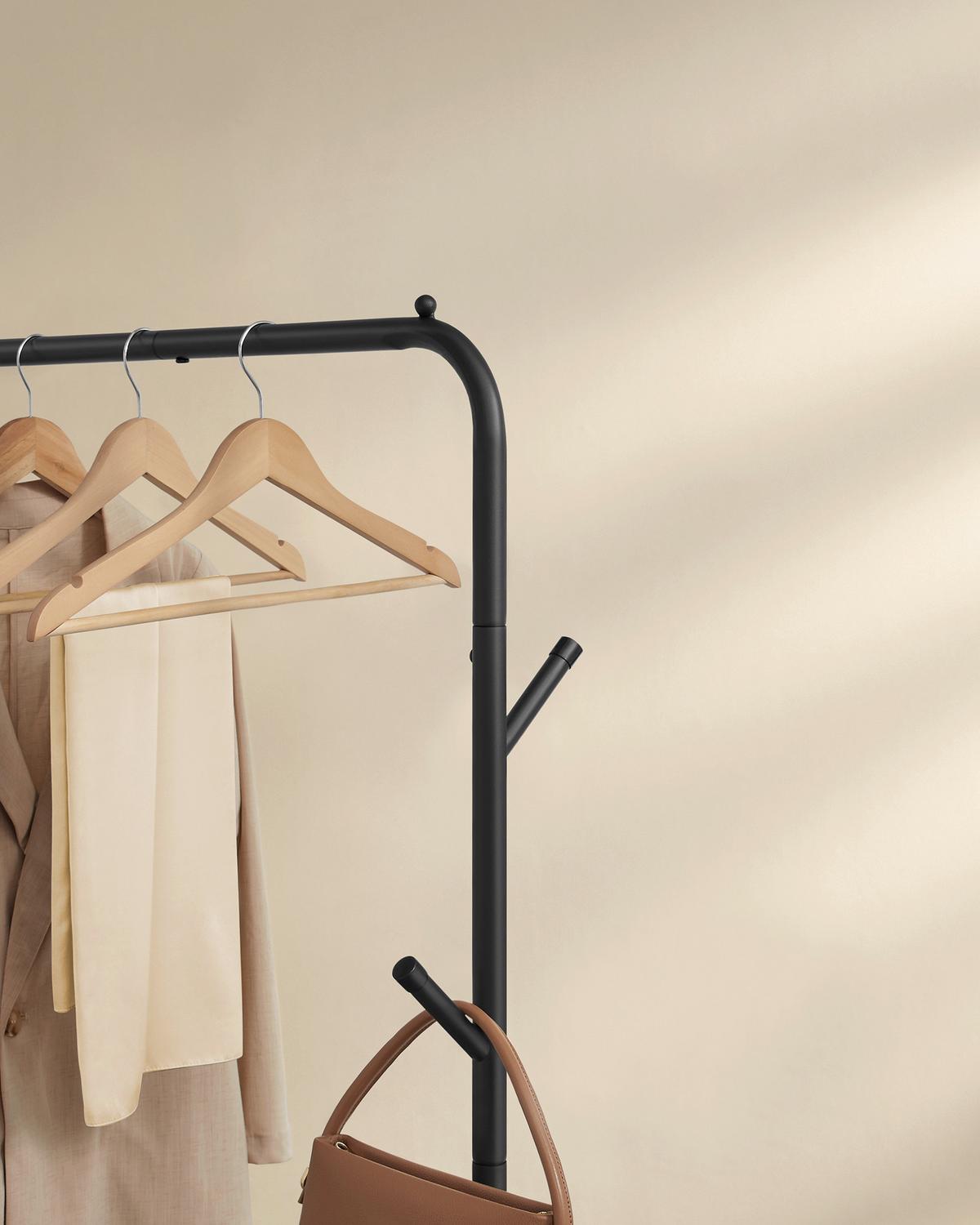 Kleiderwagen Schwarz B: 103,5 Cm - Schwarz, Basics, Kunststoff/Metall (103,5/155/41cm)