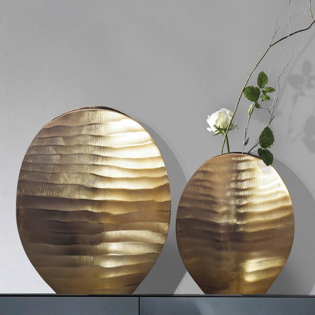 Dekovase 2er Set Goldfarben B: 26 cm - Goldfarben, Design, Metall (26/30,5/14cm) - Livetastic