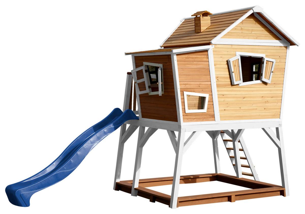 Spielturm A030.150.31 - Blau/Braun, KONVENTIONELL, Holz (432/288/193cm) - Ambia Garden