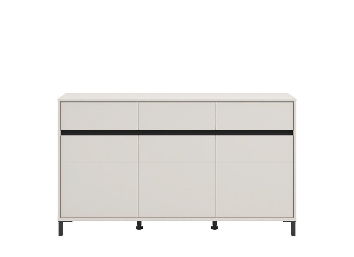 Komód Marron - kasmírszínű/fekete, Basics, faalapú anyag (157/90/40cm)