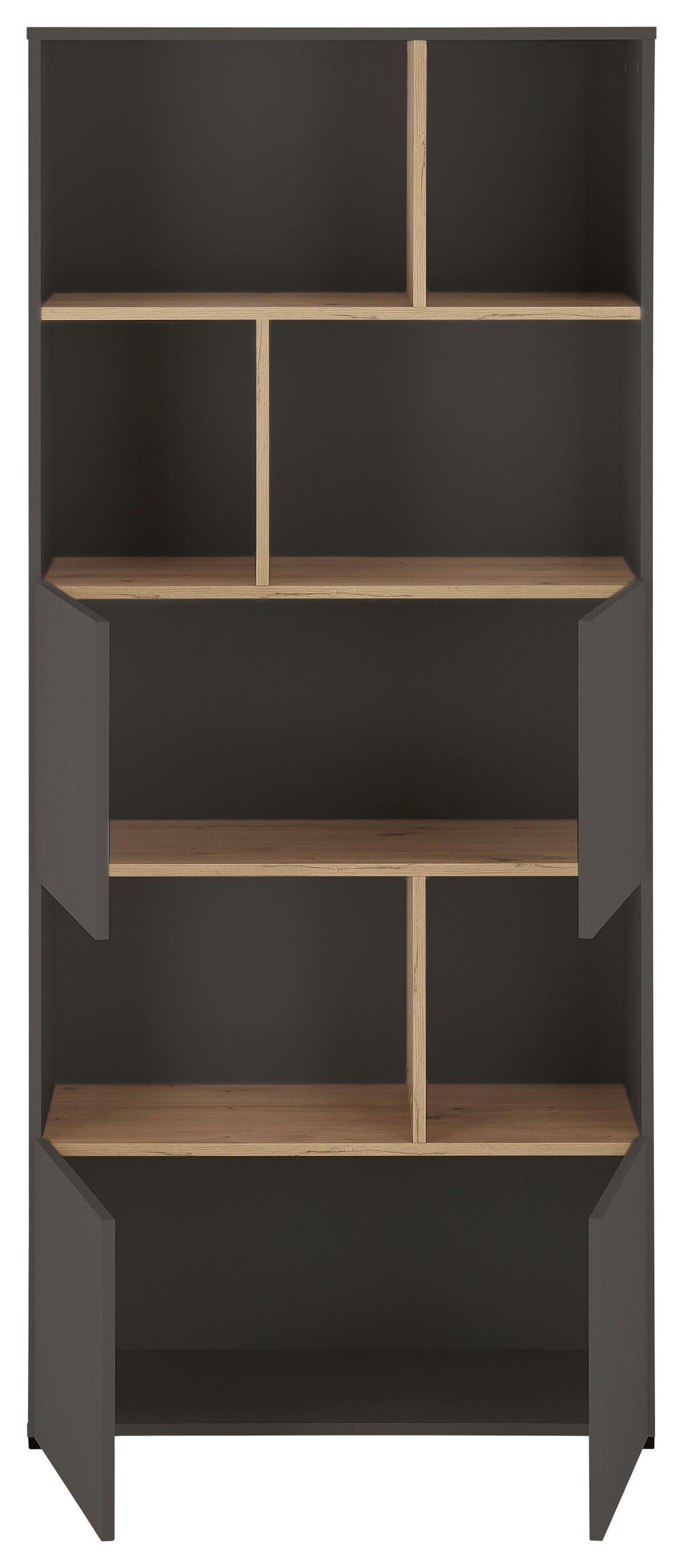 REGÁL SAVANNA -EXKLUSIV- - černá/antracitová, Moderní, kompozitní dřevo/plast (80/180/35cm) - Mömax