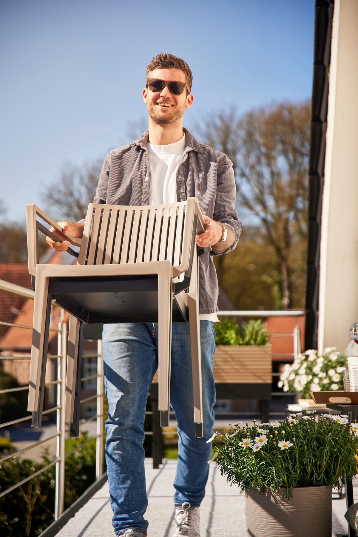 Stapelstuhl T20106 - Anthrazit, Basics, Kunststoff (57/80/56cm) - Siena Garden