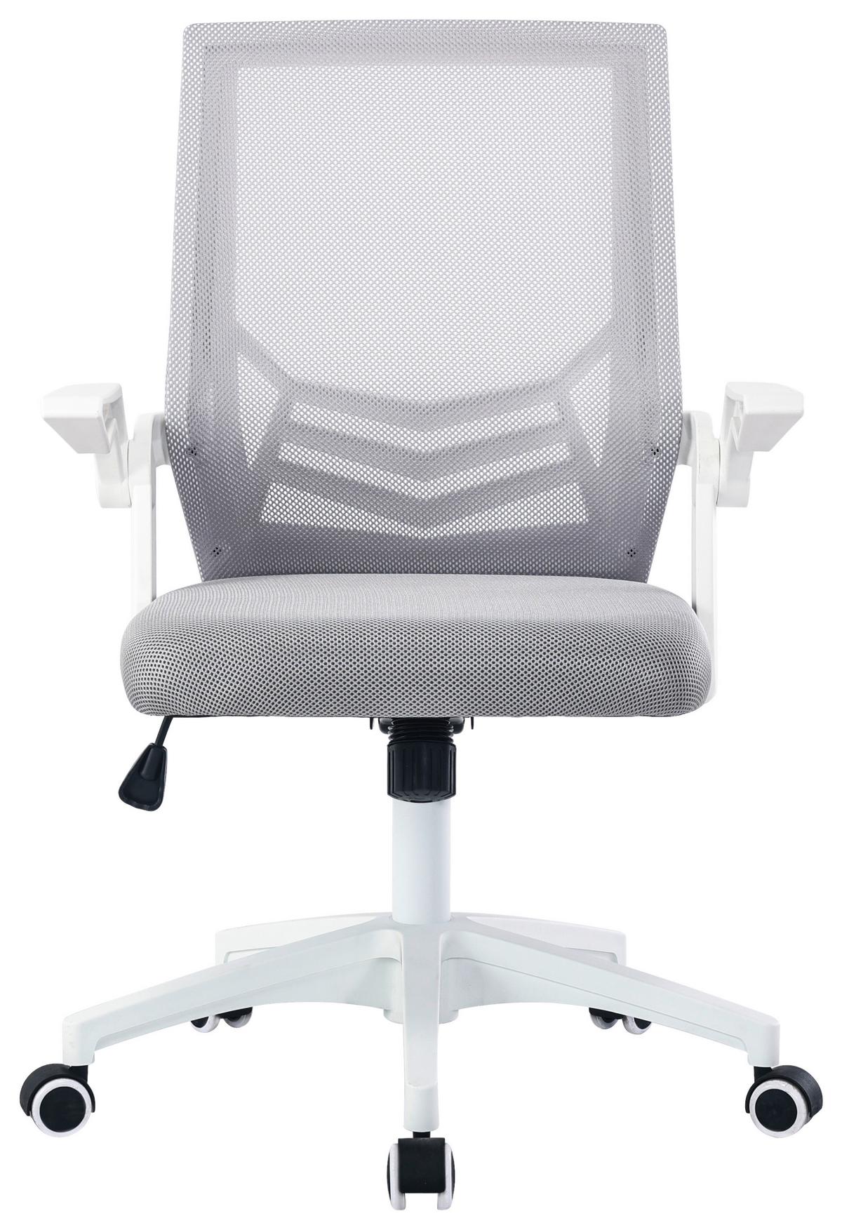 Drehstuhl Marina Mit Armstützen Grau/Schwarz/Weiß - Schwarz/Weiß, MODERN, Kunststoff/Textil (61/91,5-101,5/56cm) - MID.YOU