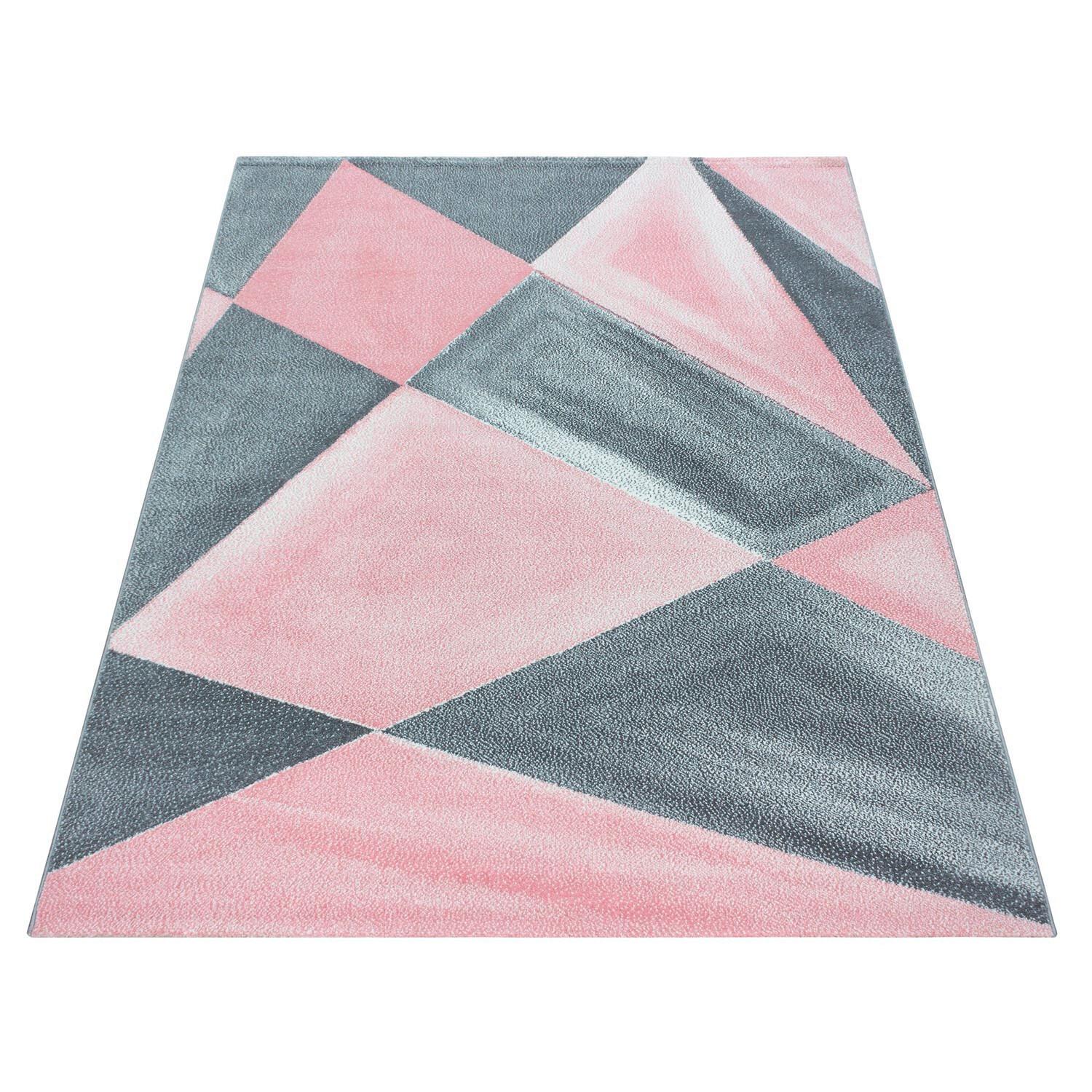 Webteppich Beta - Rosa/Grau, Basics, Textil (80/150cm) - Novel