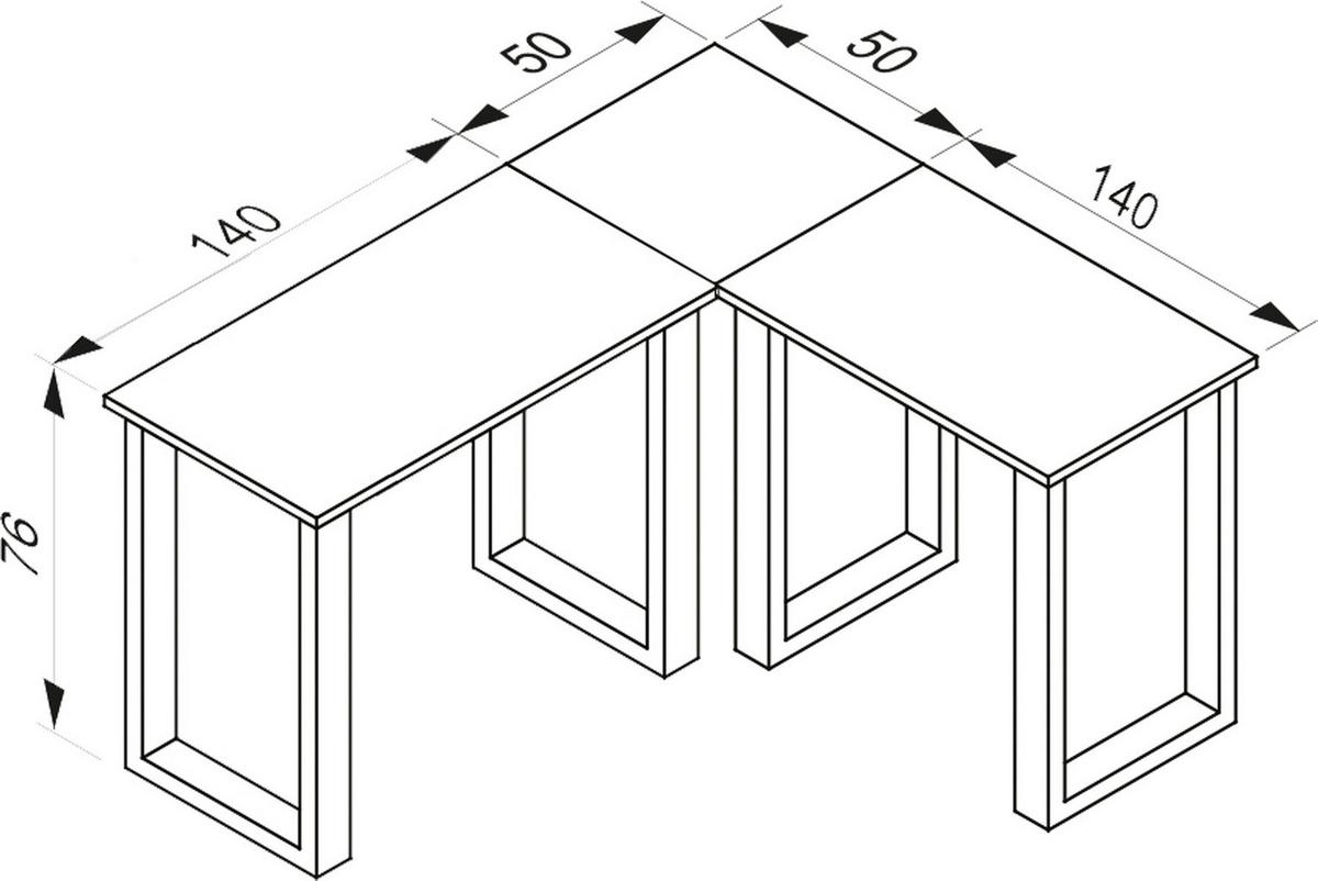 Eckschreibtisch Lona 190x190cm Weiß/eiche - Weiß/Sonoma Eiche, MODERN, Holzwerkstoff/Metall (190/190/76cm) - MID.YOU