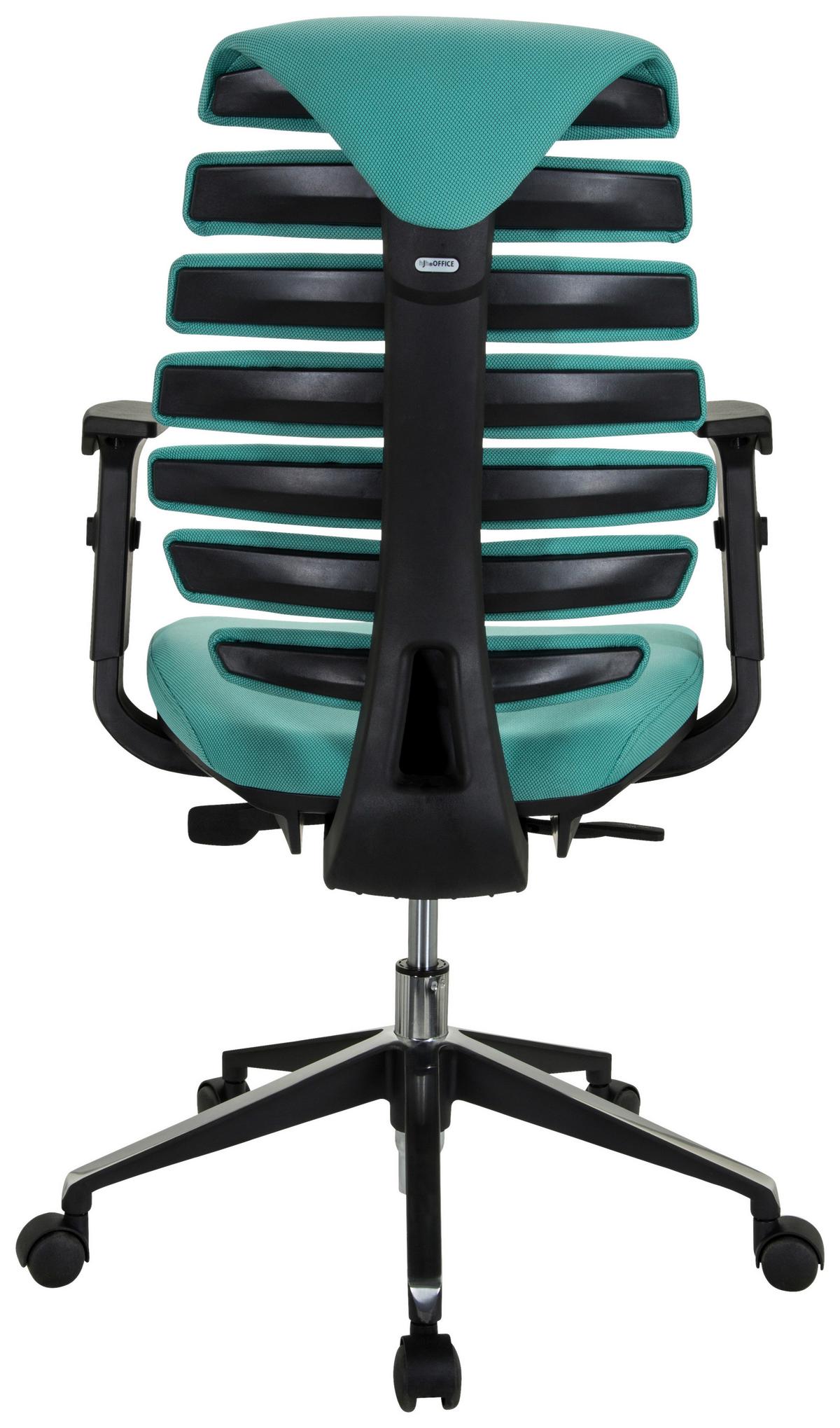 Drehstuhl Ergo Line II Türkis - Türkis/Schwarz, MODERN, Kunststoff/Textil (65/115/50cm) - MID.YOU
