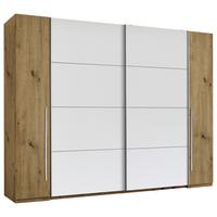 Šatníková skriňa JOKER - biela/farba duba, Konventionell, kov/kompozitné drevo (312/225,5/60,3cm) - Mömax