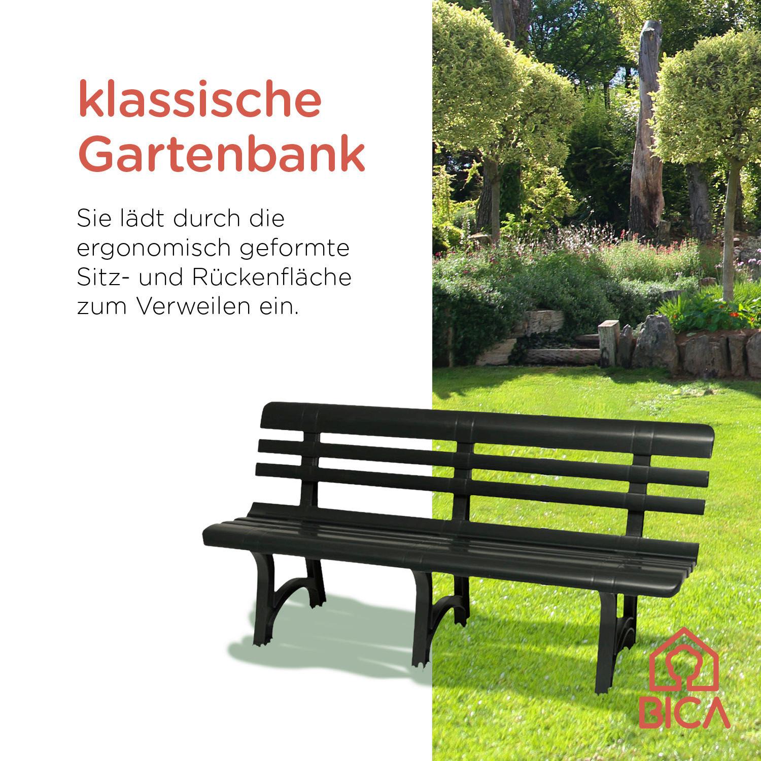 Gartenbank Bica Olimpia Anthrazit - Anthrazit, Basics, Kunststoff (151/70/53cm)