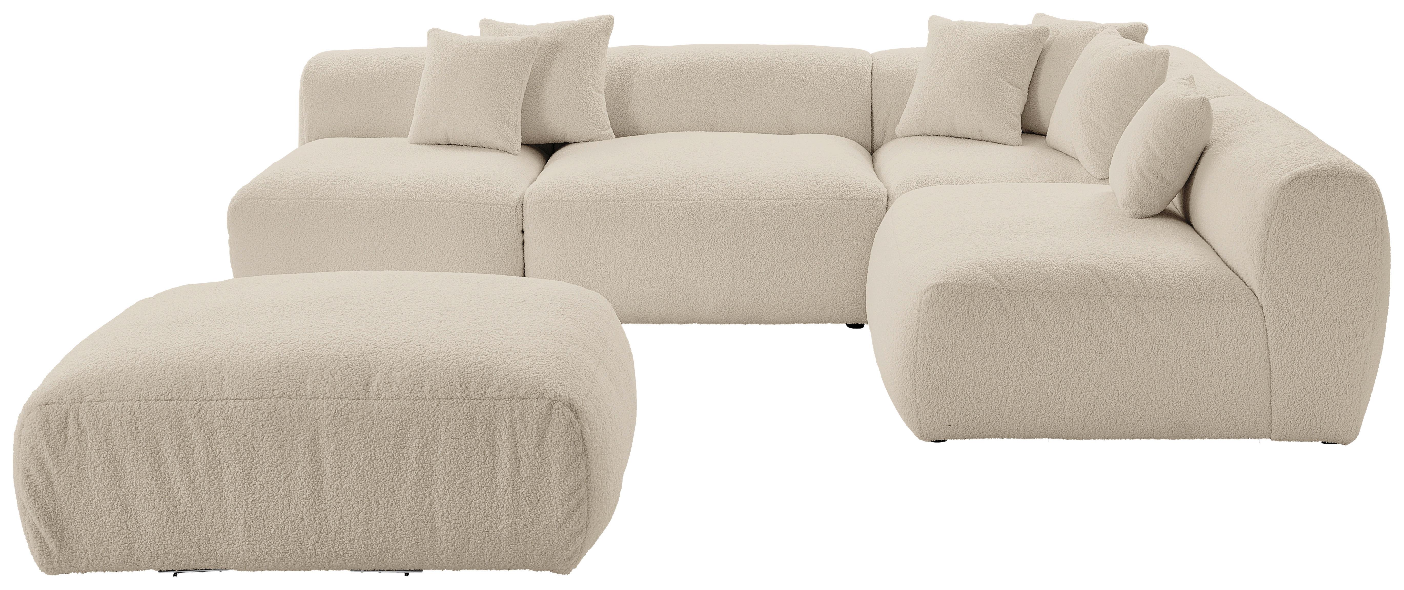 Ecksofa Bloom - Beige, Trend, Textil (300/215cm) - Livetastic