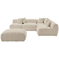 Ecksofa Bloom - Beige, Trend, Textil (300/215cm) - Livetastic
