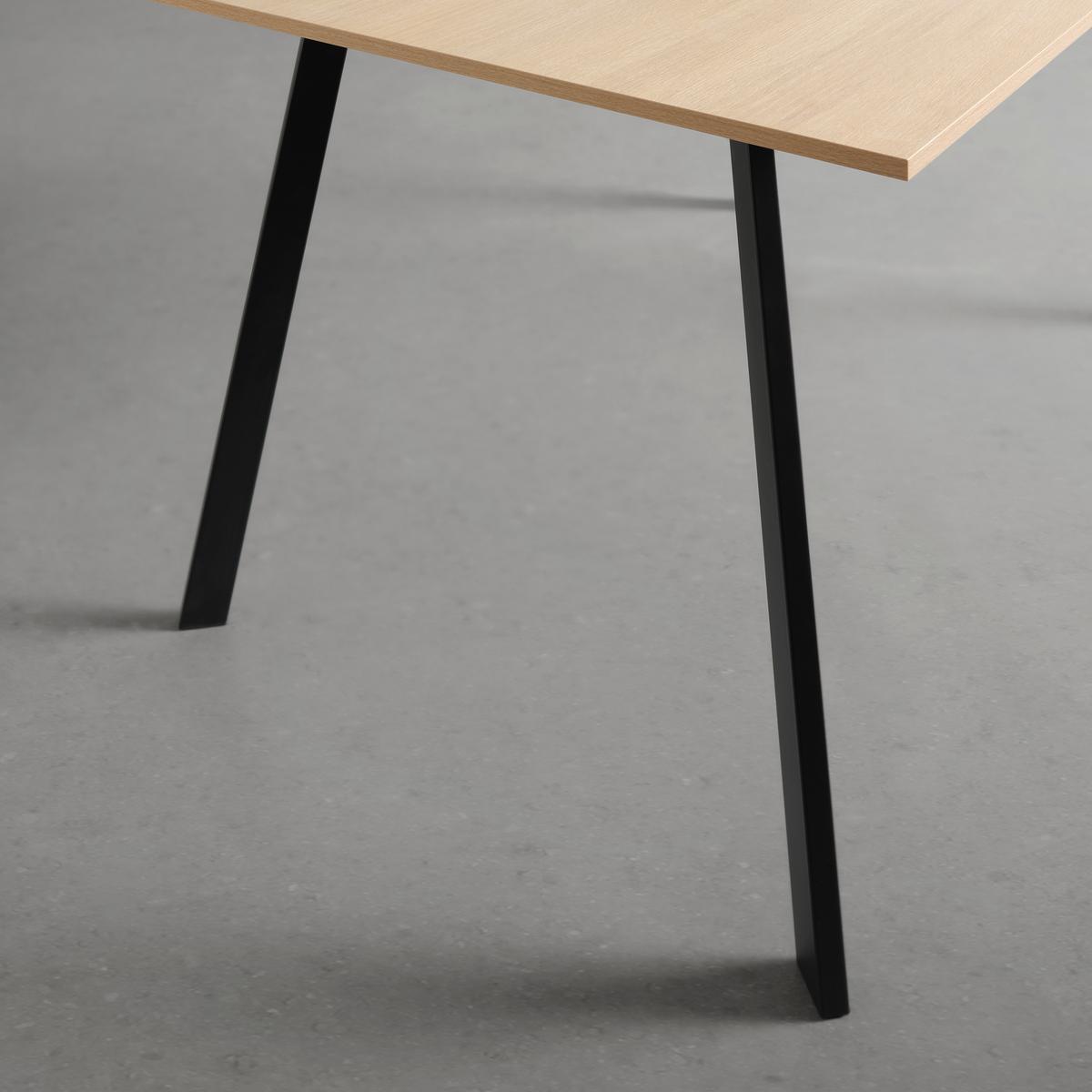 Jídelní stůl EMIL 110 - černá/barvy dubu, Konvenční, kov/kompozitní dřevo (110/75/70cm) - Based