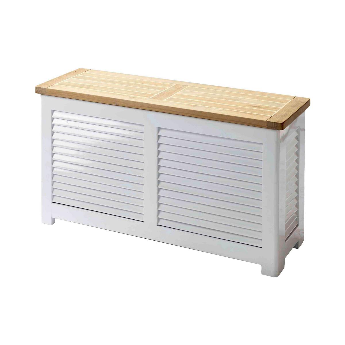 TRUHE CLASSIC 5056012 - Weiß/Teakfarben, ROMANTIK / LANDHAUS, Holz (90/48/30cm) - MID.YOU
