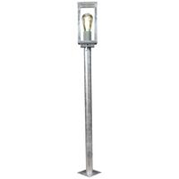 Wegeleuchte Karo 60 Watt Glas Metall - Klar/Zinkfarben, Basics, Glas/Metall (100/11/11cm)
