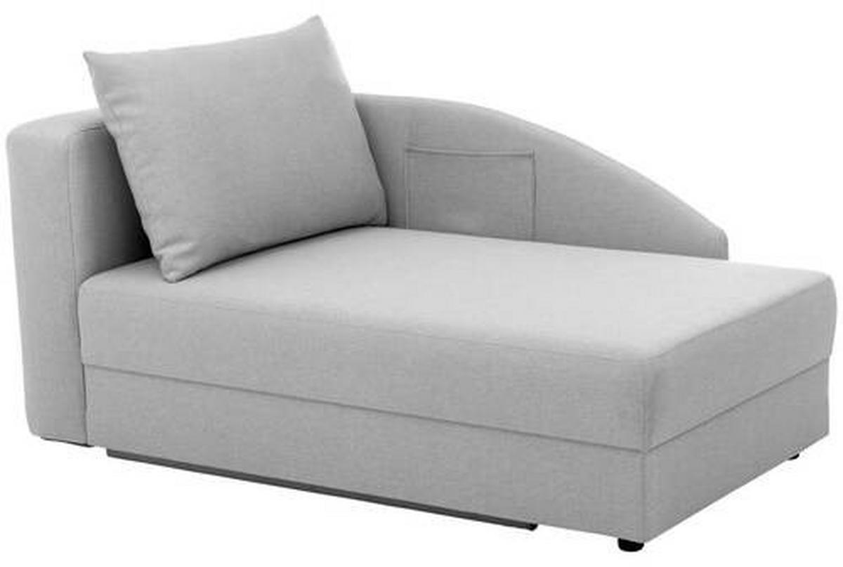 Recamiere Tobi L: 154cm Rechts Hellgrau Mit Bettkasten - Hellgrau, Design, Textil (154/86/93cm) - Max Winzer
