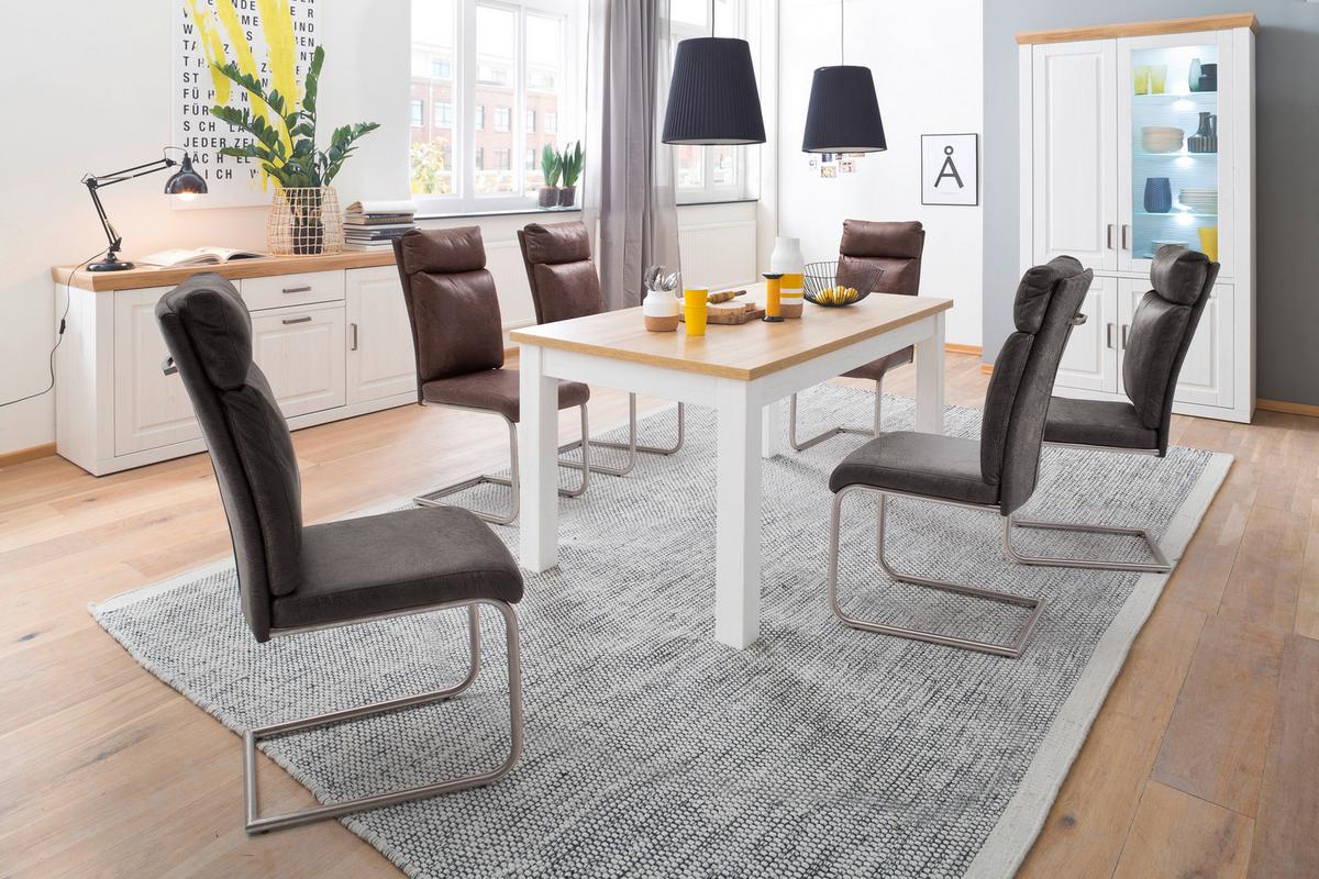 Sideboard 183 cm Brixen Eiche/Pinie Dekor - Eichefarben/Schwarz, Basics, Holzwerkstoff (183/85/50cm) - Livetastic