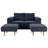 Viersitzer-Sofa Looks V-2 - Eichefarben/Dunkelblau, Design, Textil (252/96/107cm) - LOOKS by W.Joop