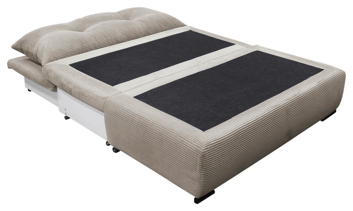 2-Sitzer-Sofa Yellow Mit Schlaffunktion Taupe Cord - Taupe/Schwarz, Design, Textil (154/93/85cm) - MID.YOU