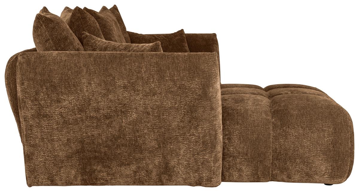 Univerzálna sedačka CAMMELLIO, hnedá ženilka, 7 vankúšov - hnedá/čierna, Modern, textil (296/75-95/189cm) - Mömax