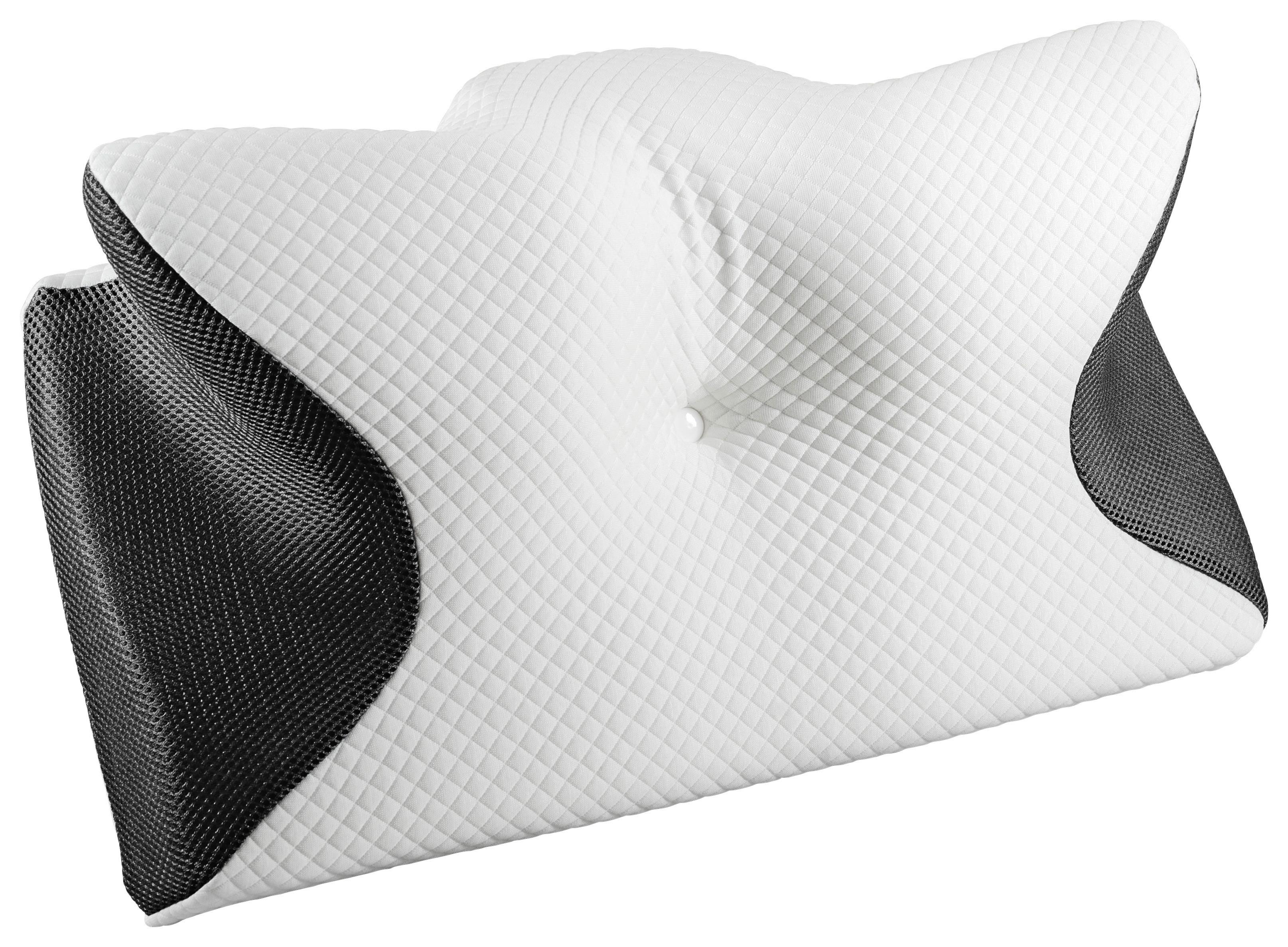 Ergonomický vankúš s pamäťou Naturtex - čierna/biela, Basics, textil/plast (61/34/12cm)