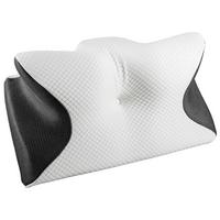 Ergonomický polštář s pamětí Naturtex - bílá/černá, Basics, textil/plast (61/34/12cm)