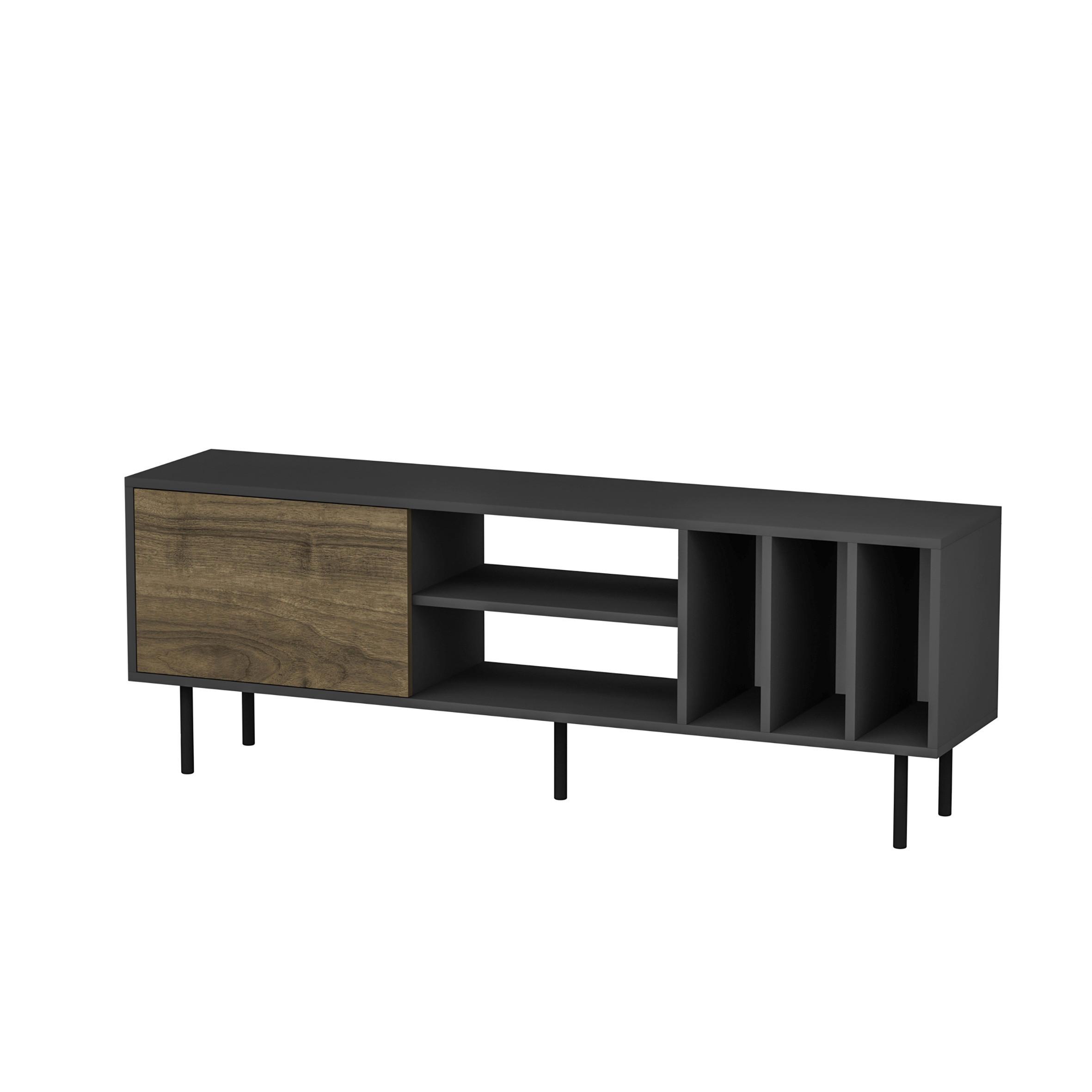 Lowboard Hera TV-Schrank - Anthrazit/Walnussfarben, Design, Holzwerkstoff (160/57/35cm) - Livetastic