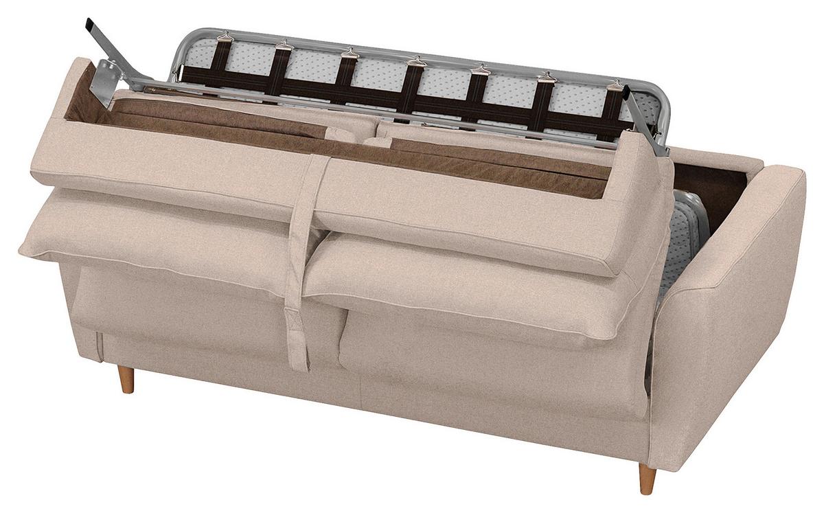 Schlafsofa Winter Rosa B: 195 cm - Buchefarben/Rosa, Design, Textil (195/90/102cm) - Livetastic