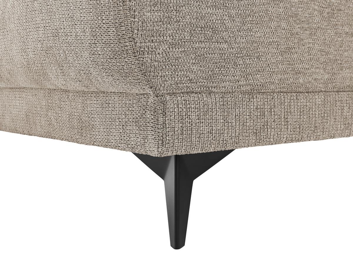 Ecksofa Texas Recr-Links Hellbraun S: 203x259 cm - Hellbraun/Schwarz, KONVENTIONELL, Holz (203/92/259cm)