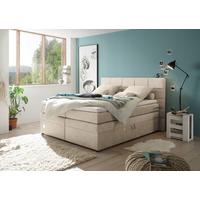 Boxspringbett mit Topper & Bettkasten 180x200 Tacoma 3 - Sandfarben, KONVENTIONELL, Kunststoff/Textil (180/200cm) - MID.YOU