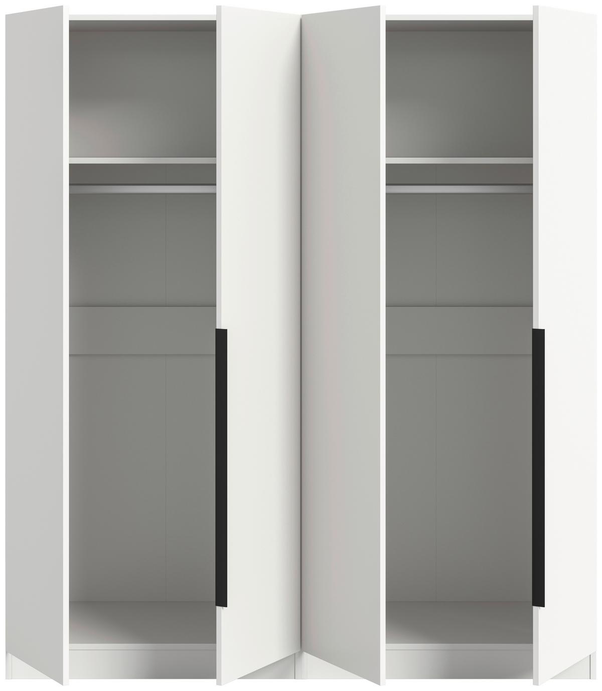 Drehtürenschrank Kopenhagen, Weiß B: 160 cm - Weiß, MODERN, Holzwerkstoff (160/181/52cm) - MID.YOU