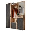Garderobe Trio Anthrazit/Eiche Dekor B: 145 cm Mit Spiegel - Eichefarben/Anthrazit, Basics, Holzwerkstoff (145/184/29cm) - P & B