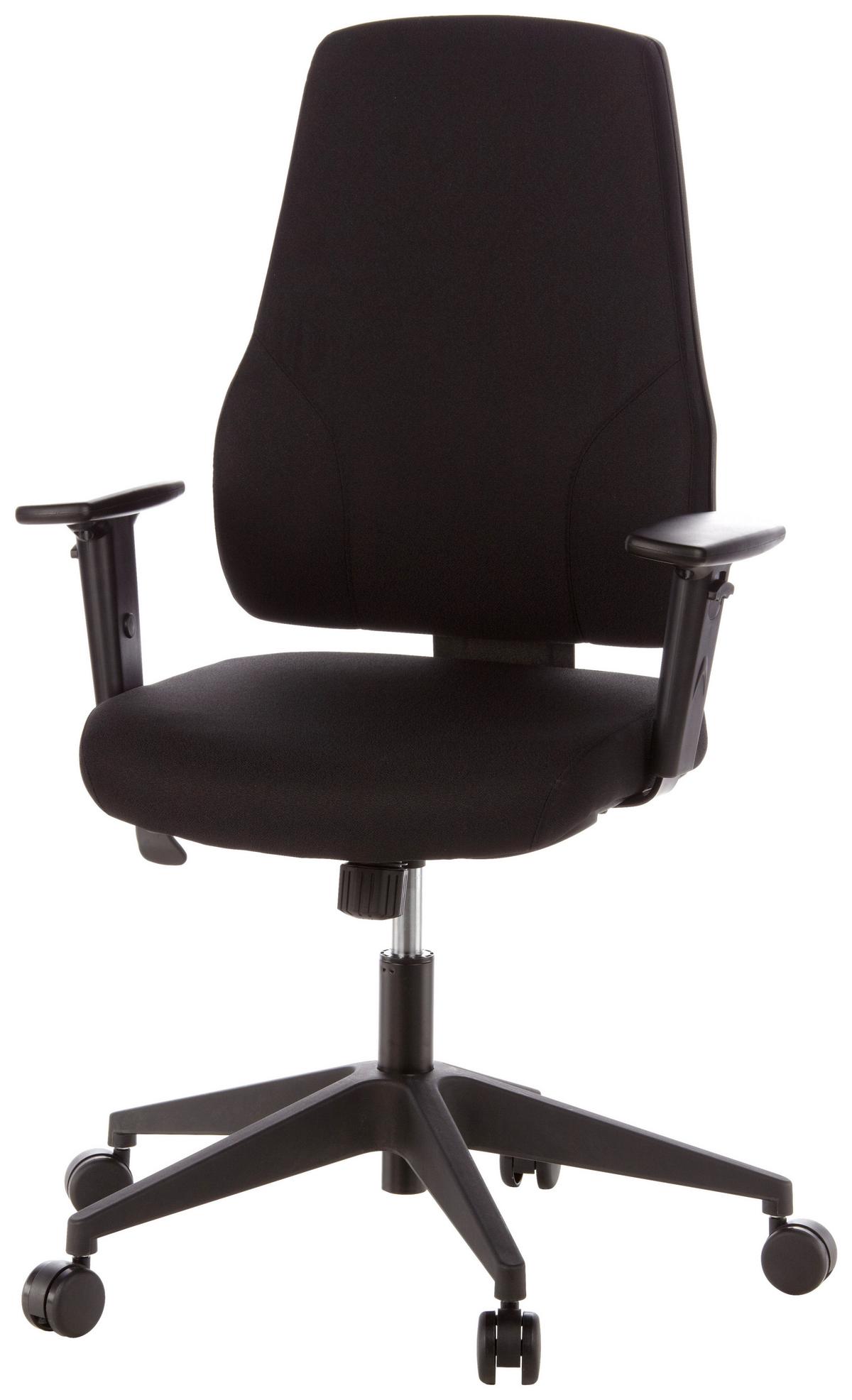 Bürostuhl Pro-Tec 100 mit Armstützen Schwarz - Schwarz, MODERN, Kunststoff/Textil (57/126/45cm) - MID.YOU