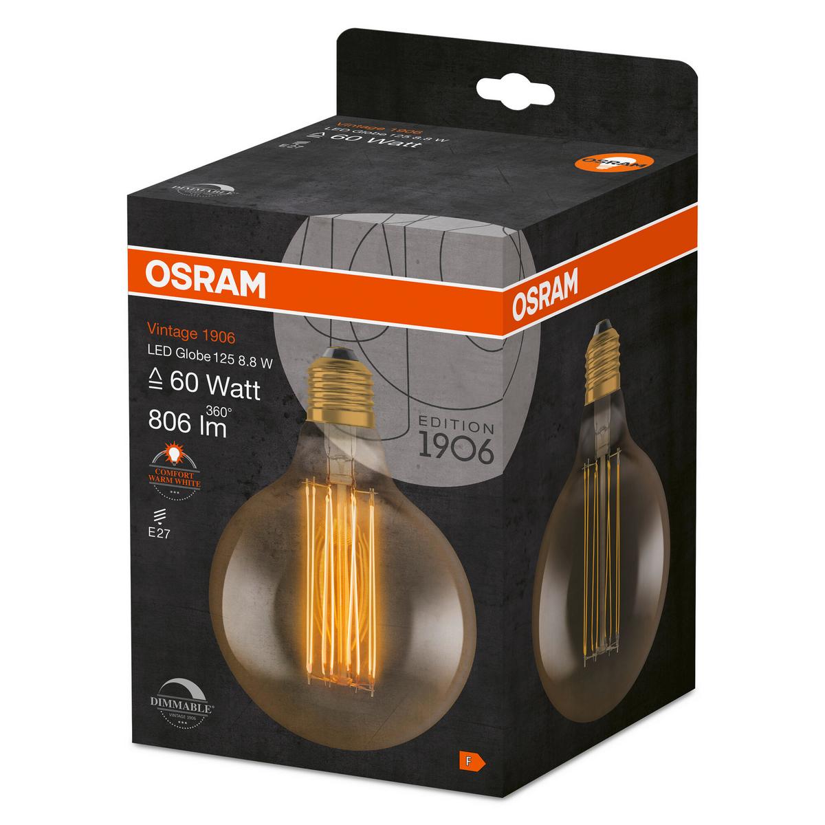LED-Leuchtmittel Vintage 1906 Led Dim60 8.8w/22 - Goldfarben, Basics, Glas (12,4/17,3cm) - Ledvance