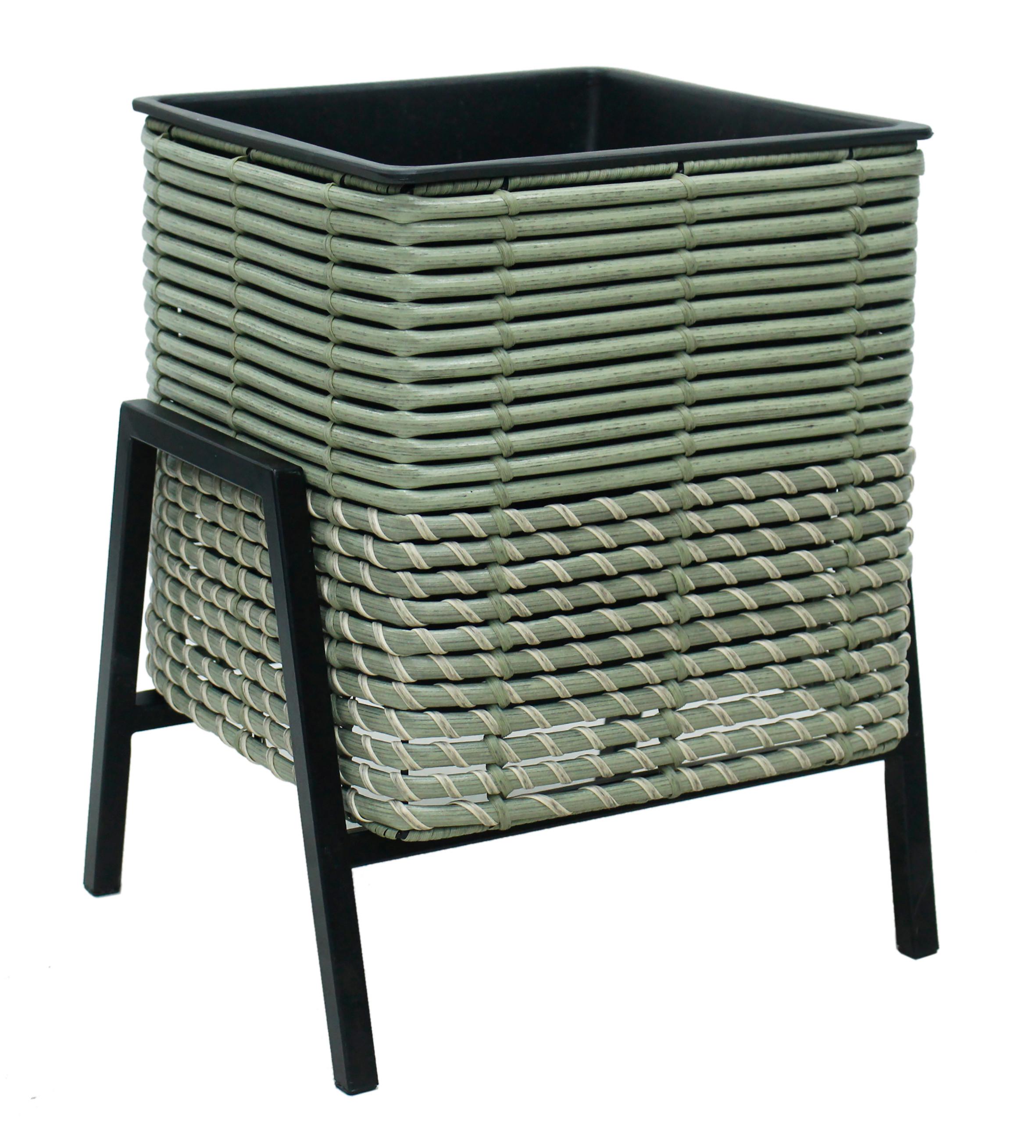 Virágkaspó Marlisa - fekete/zöld, Konventionell, műanyag/fém (31/27/37cm) - Luca Bessoni