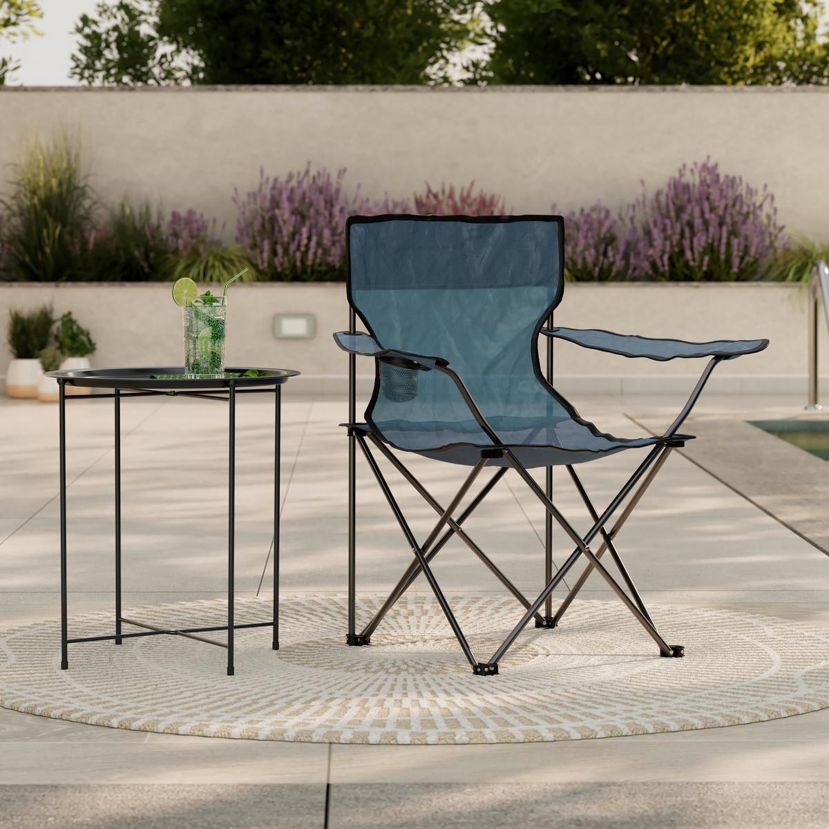 Campingsessel Luca - Schwarz/Grau, MODERN, Textil/Metall (80/80/51cm) - Ondega