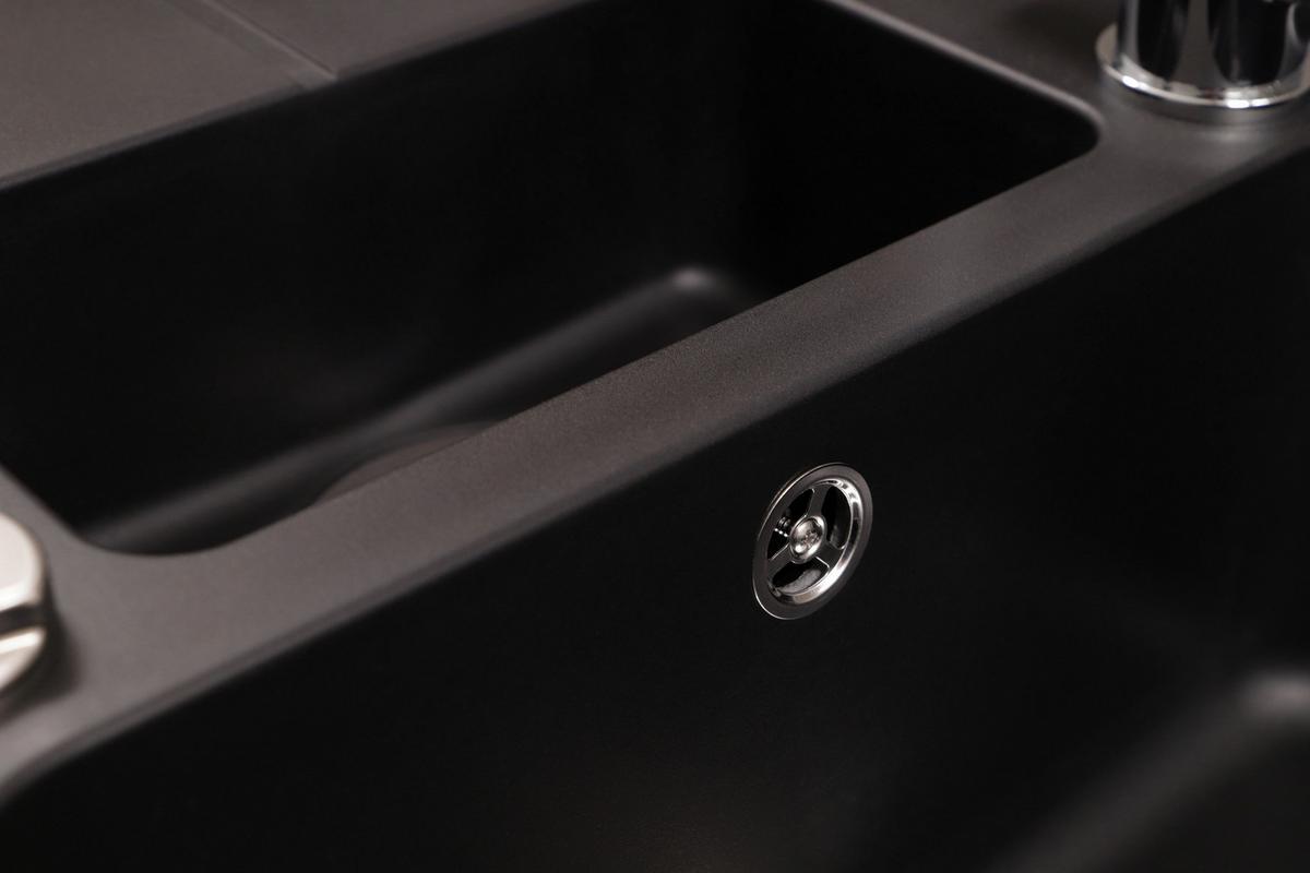 Spüle Austin Schwarz B: 100 cm - Schwarz, Design, Stein (100/20/50cm) - Respekta