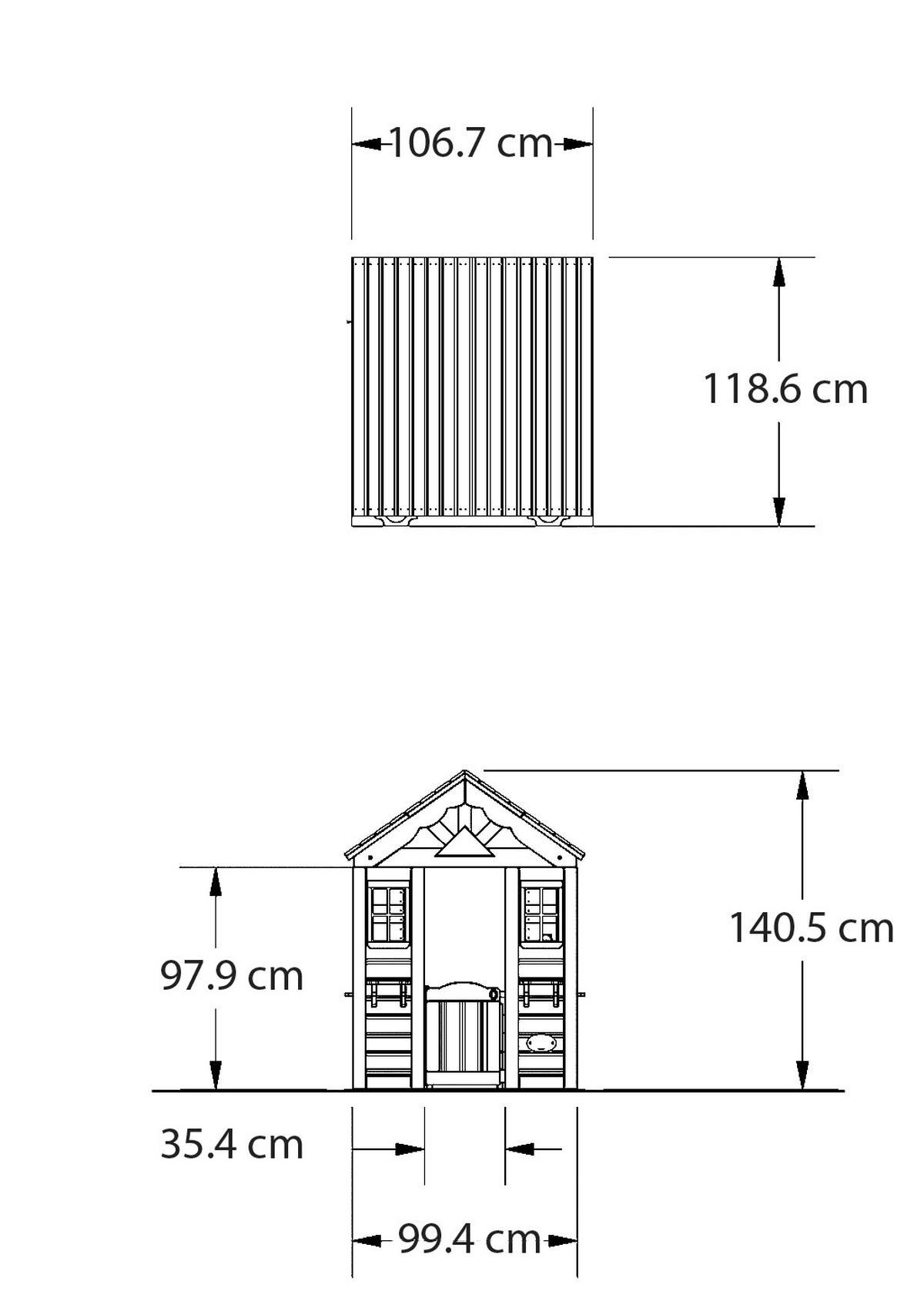 Domek pro děti TIMBERLAKE - světle hnědá, Moderní, dřevo (107/140/117cm)