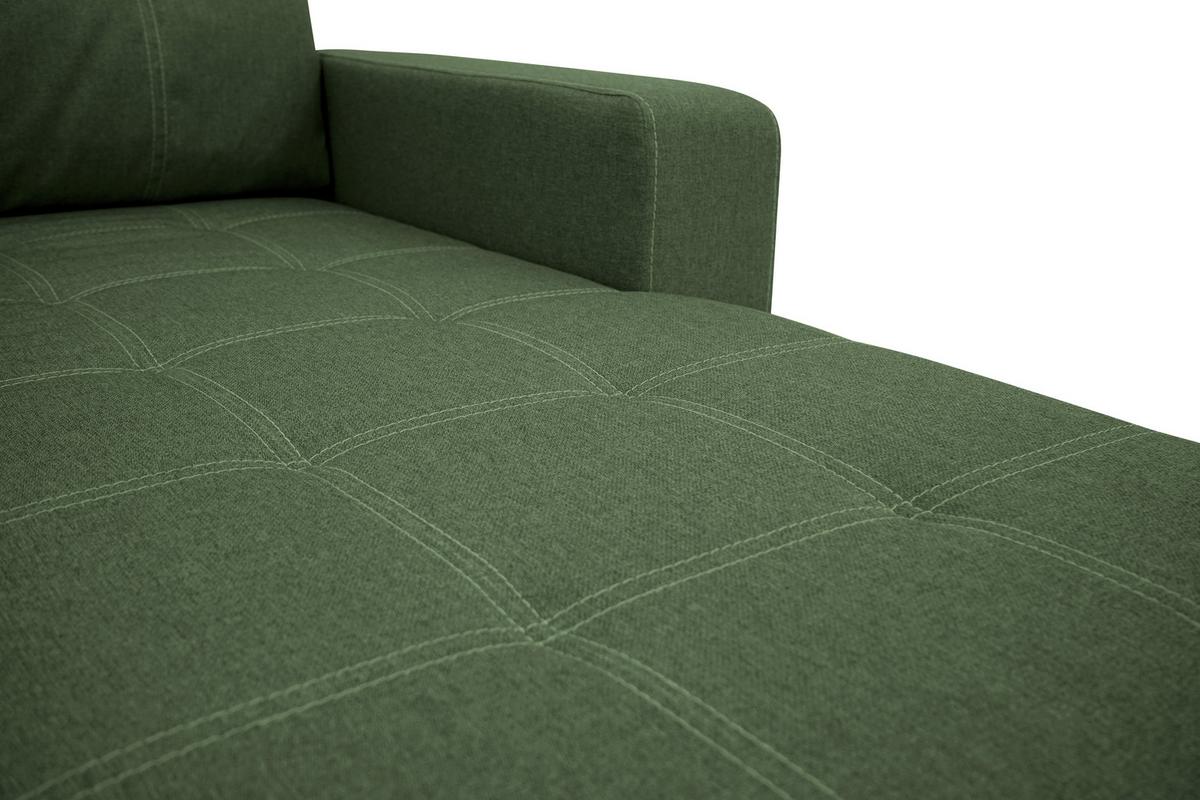Eckschlafsofa Mediolan Grün S: 240x160 cm - Schwarz/Grün, Design, Textil (240/160cm) - Livetastic