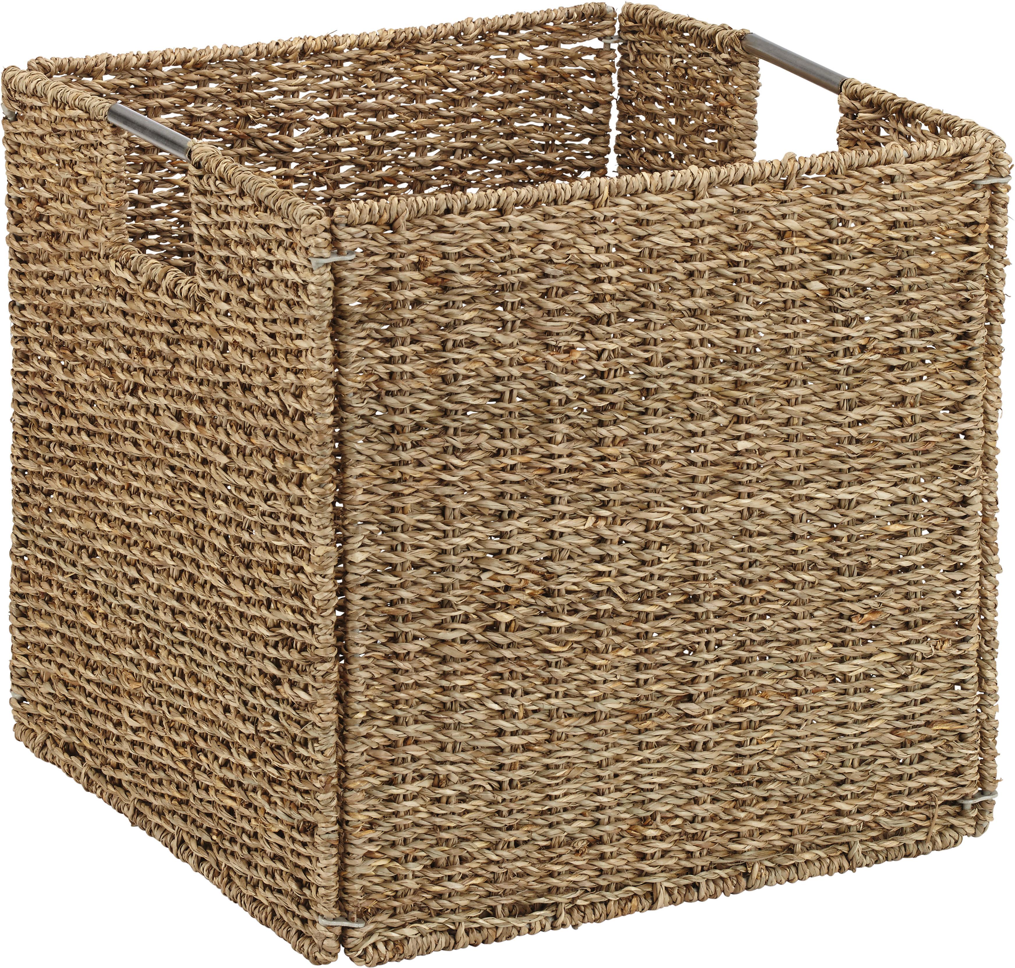 Koš Regálový Ds-K1689 -Ext- - přírodní barvy, Konvenční, kov/přírodní materiály (33/32/33cm) - Zandiara
