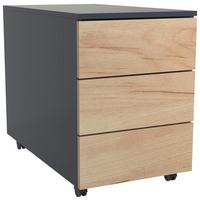 Rollcontainer Anthrazit/ Eiche Dekor Dalrosa 39x55x70cm - Honigeiche/Anthrazit, MODERN, Holzwerkstoff/Kunststoff (39/55/70cm) - MID.YOU